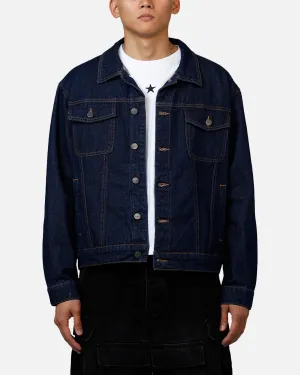 Saint Morta Boxy Denim Jacket Indigo/Tan Check