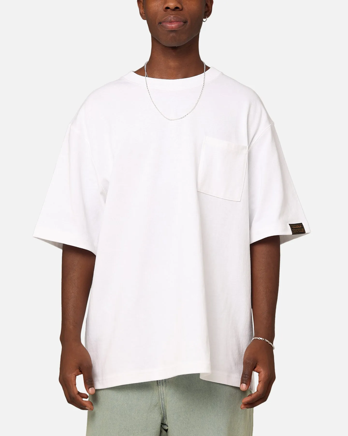 Champion Jersey Element T-Shirt White Curved Hem Casual Wearable