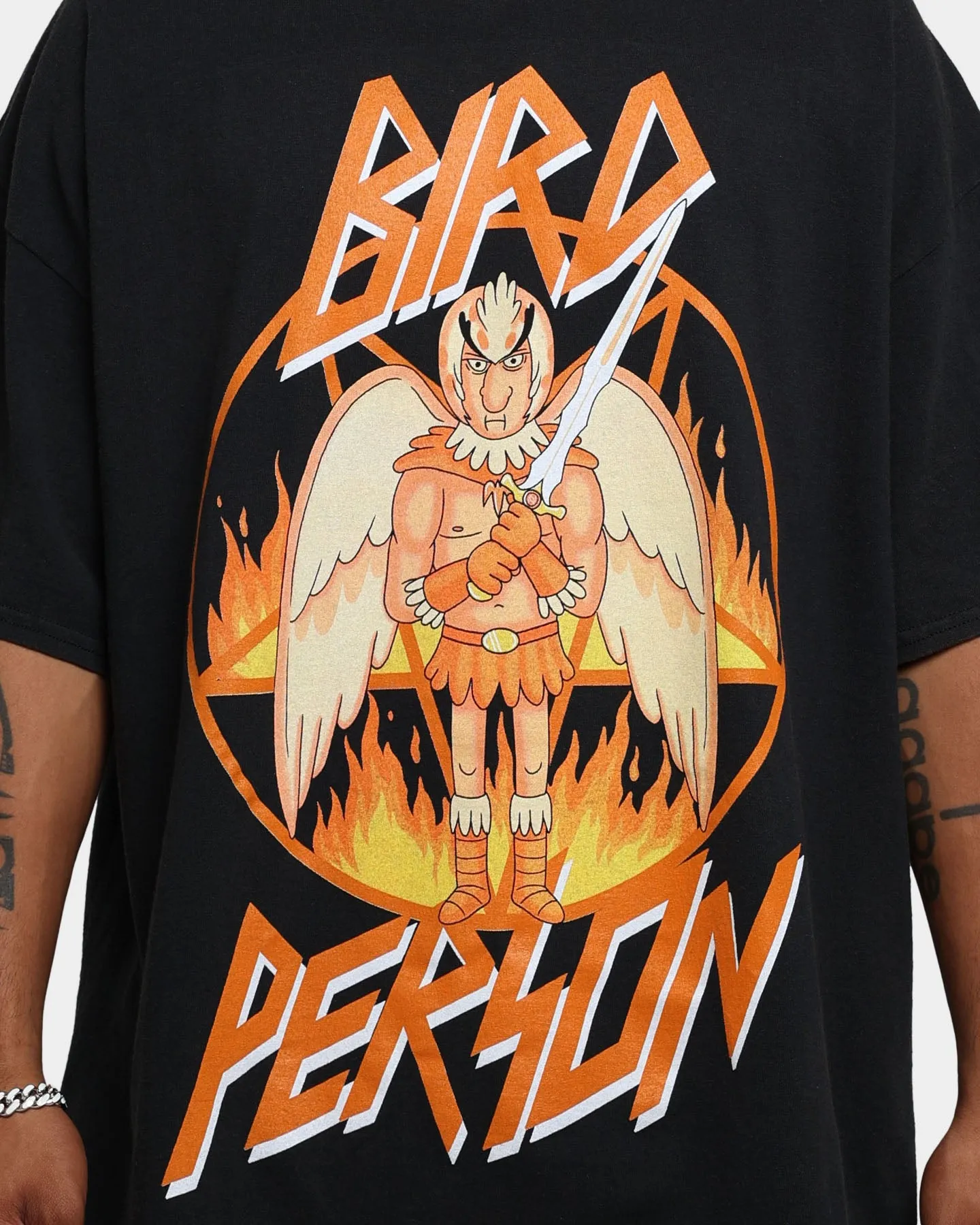 Fashion Top Perfect for Vacation Goat Crew X Rick And Morty Bird Person Vintage T-Shirt Black Wash