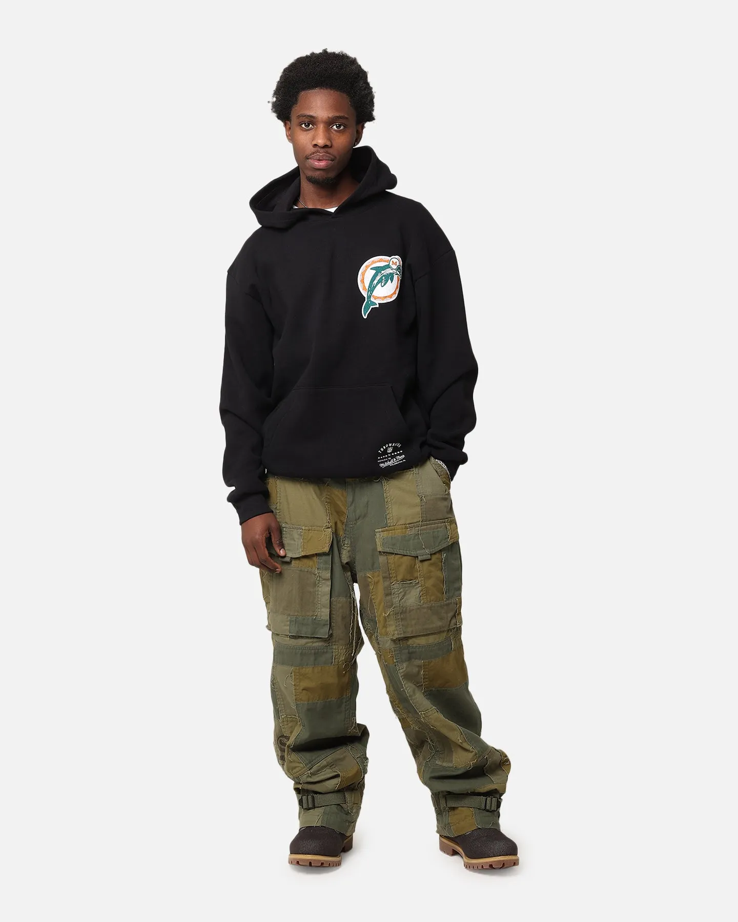 Outdoor Comfort Mitchell & Ness Miami Dolphins 'Alter Ego' Flames Hoodie Faded Black