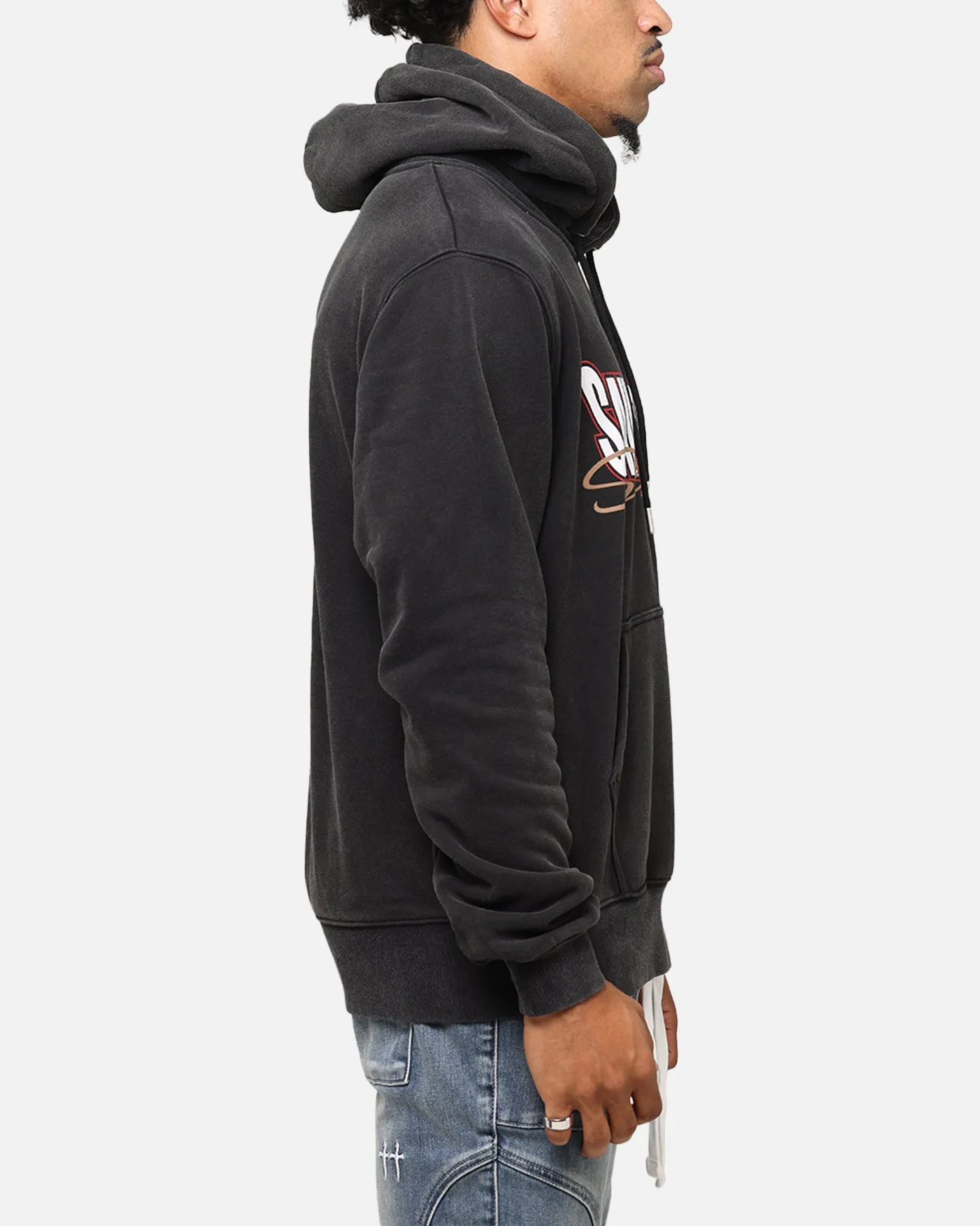 Saint Morta Studios Boxy Hoodie Vintage Black Street Appeal