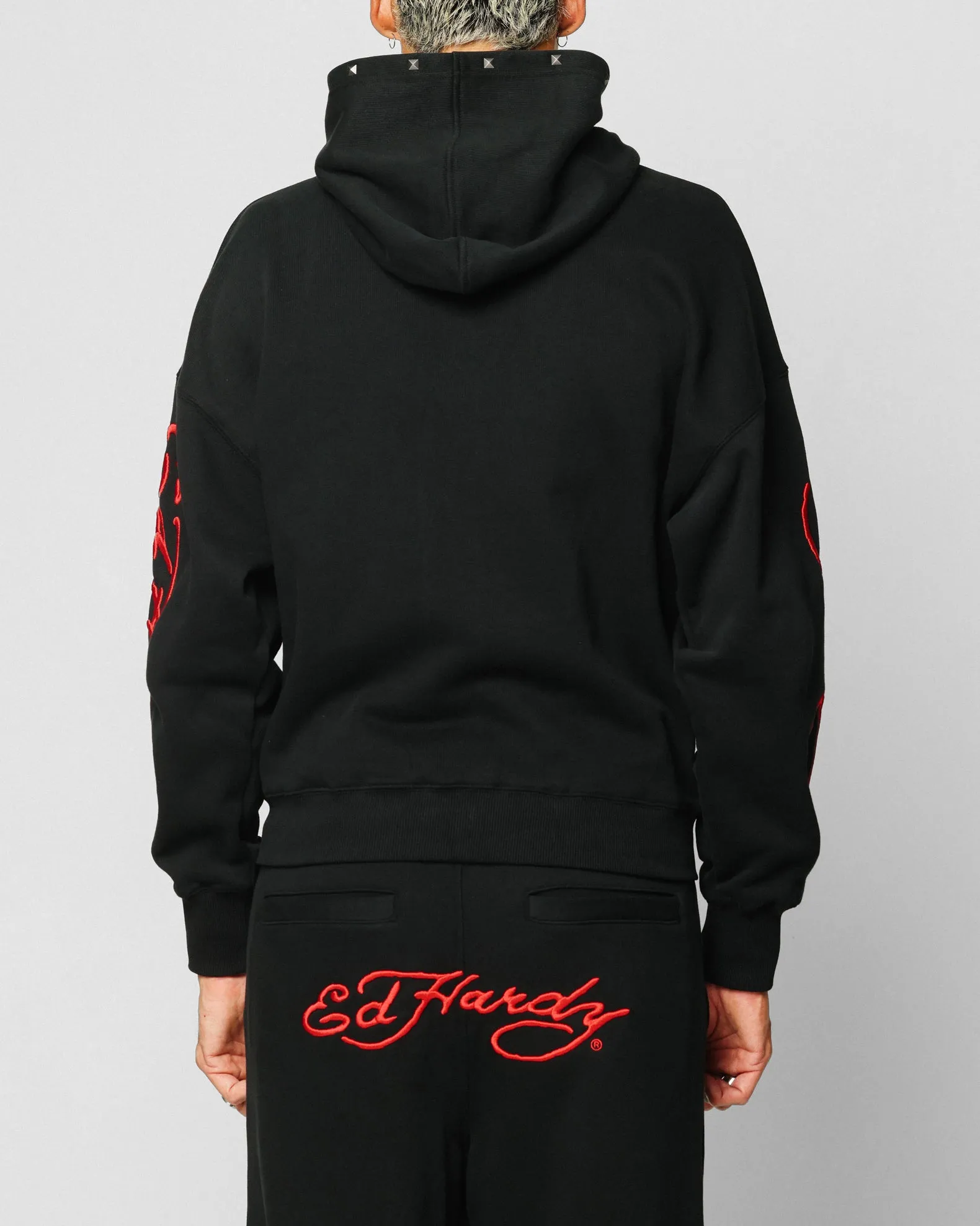 Georgette details Ed Hardy Ed Hardy Hoodie Black