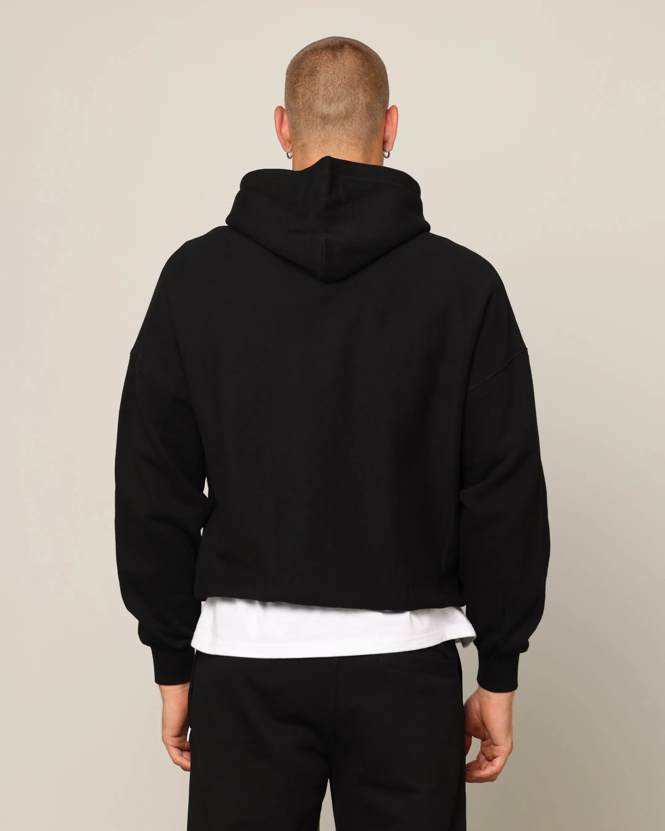 Carr?? Blanc Oversized Hoodie Black Cold Weather Gear Spiritual wear