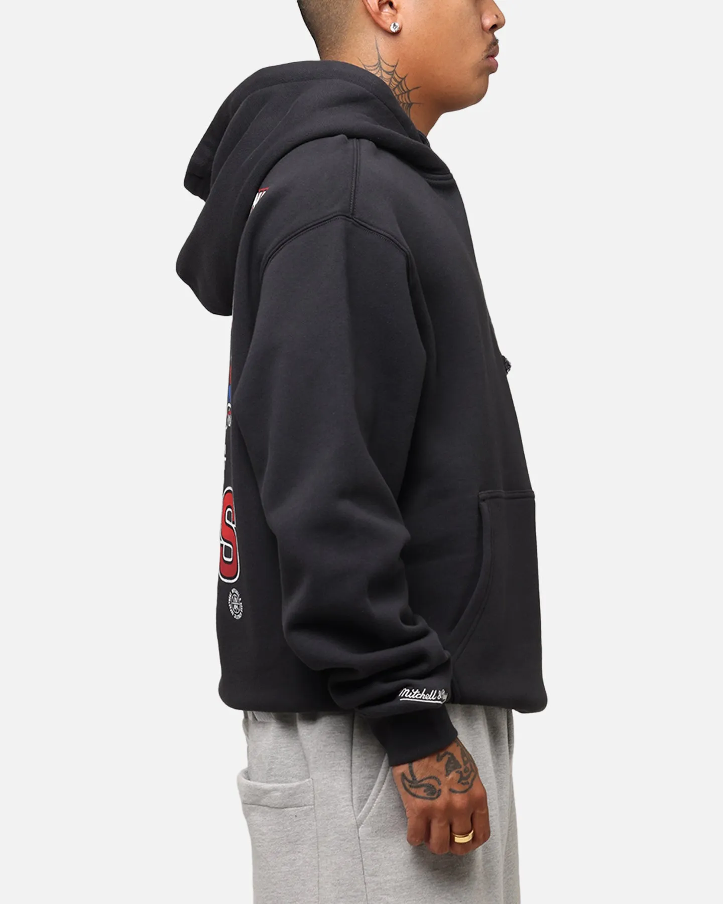 Mitchell & Ness Chicago Bulls Back To Back Hoodie Faded Black School Uniform