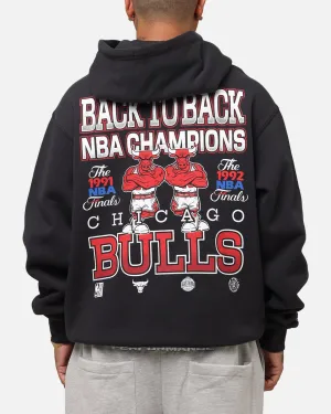 Quick Drying Mitchell & Ness Chicago Bulls Back To Back Hoodie Faded Black