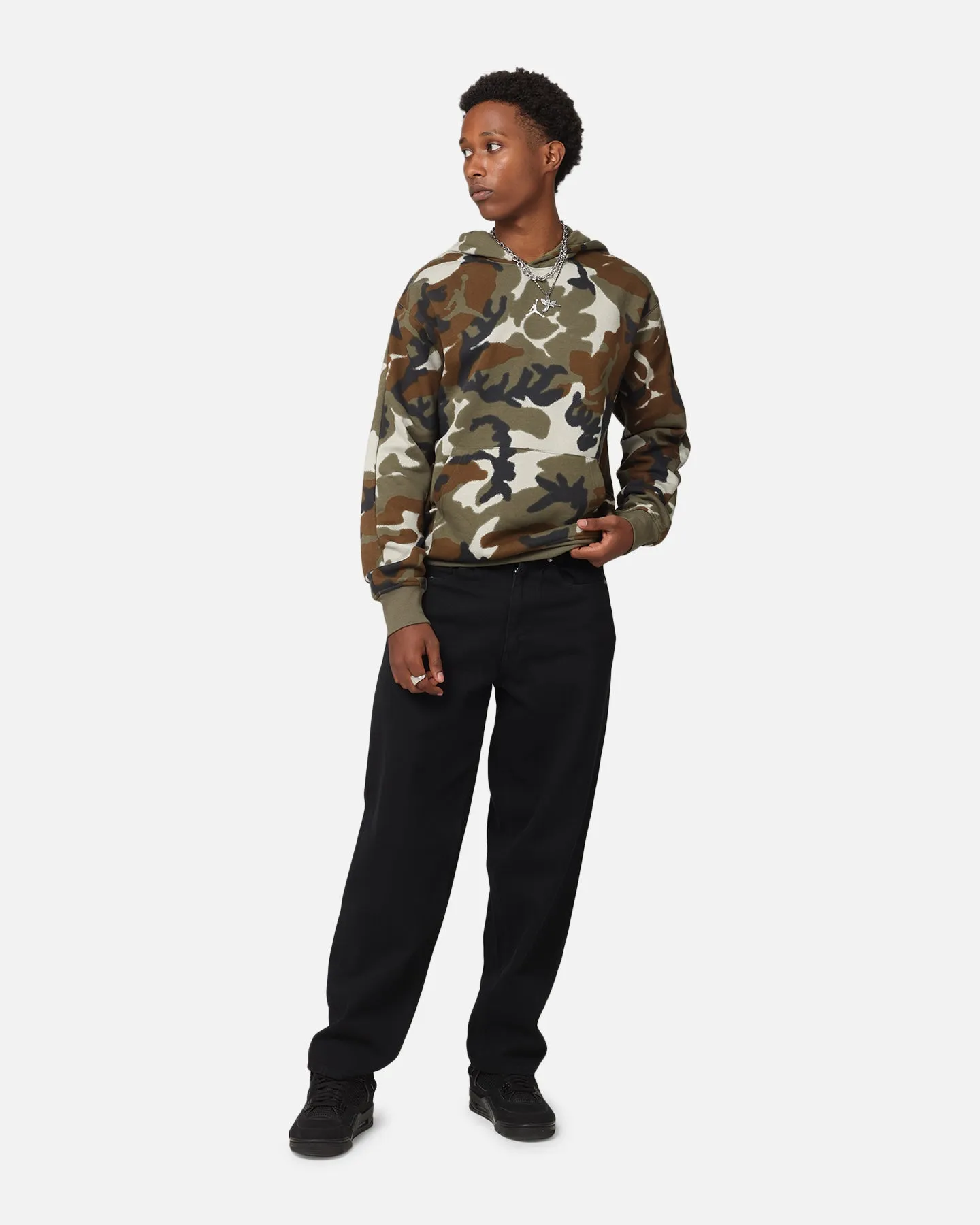 Odor Resistant Possum like Jordan Jumpman MVP Statement Camo Pullover Hoodie Light Olive