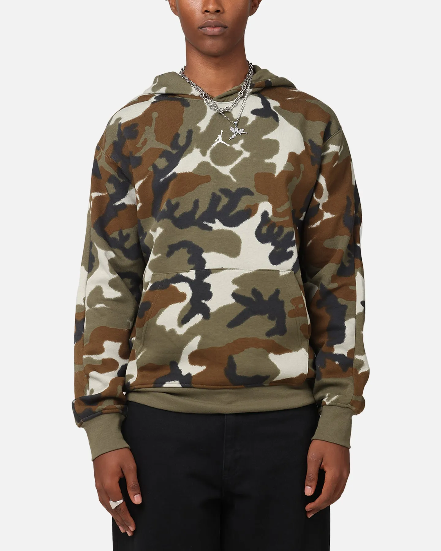 V neck Giftable Item Jordan Jumpman MVP Statement Camo Pullover Hoodie Light Olive