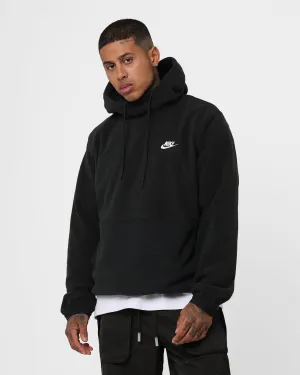 Nike Fleece Winter Pullover Hoodie Black/Sail Logo Detail