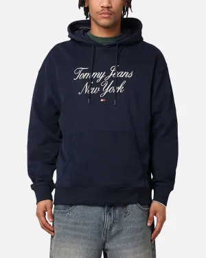Dad Uniform Tommy Jeans TJM Luxe Serif Relax Hoodie Dark Night Navy