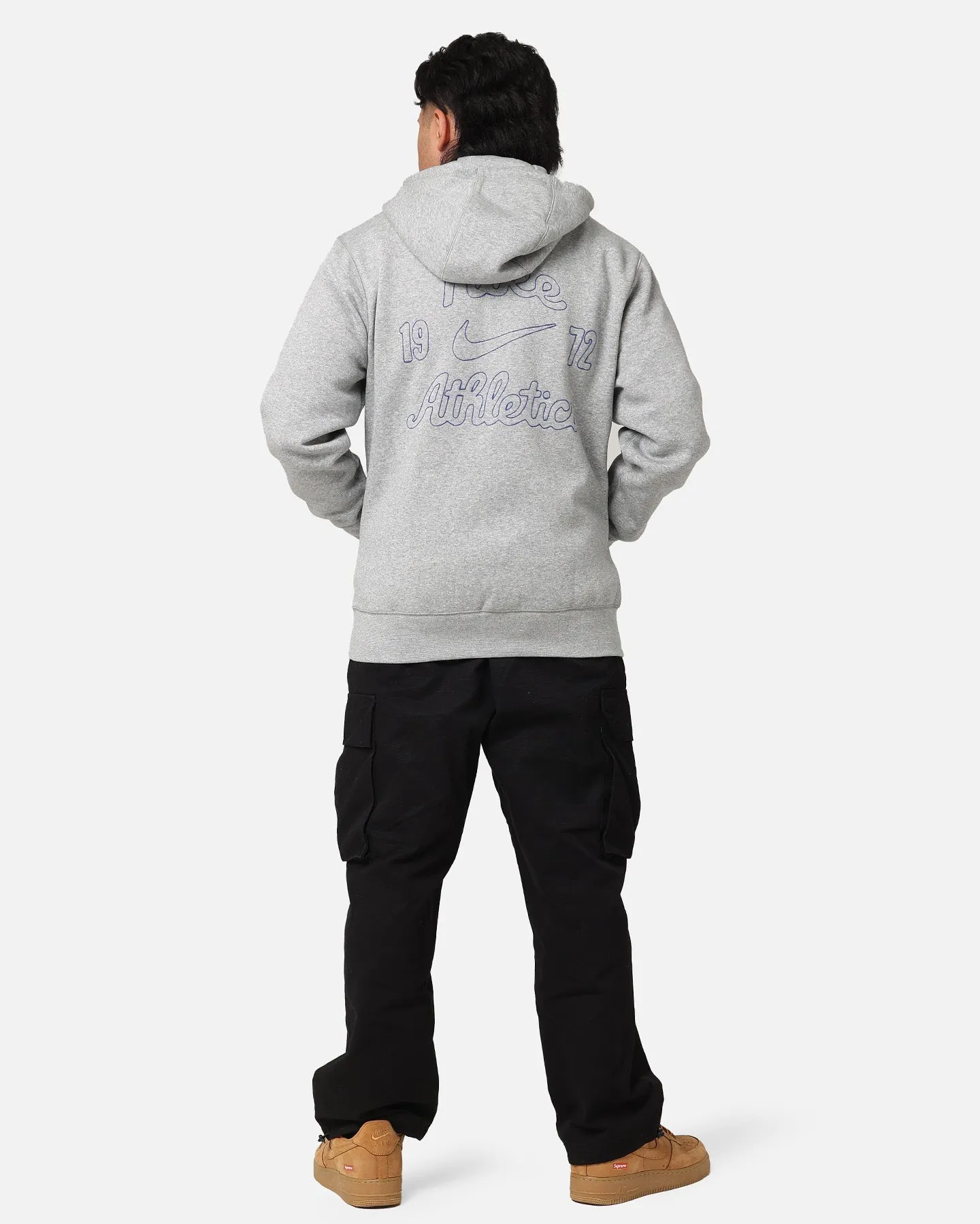 Minimal Style dark colors Nike Sportswear Club Essential Full Zip Hoodie Dark Grey Heather