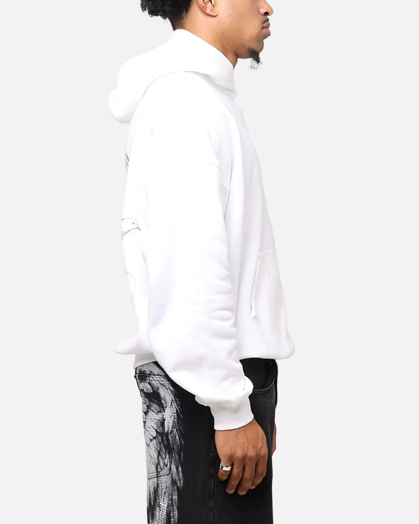 Saint Morta Doves Boxy Hoodie White Daily Uniform