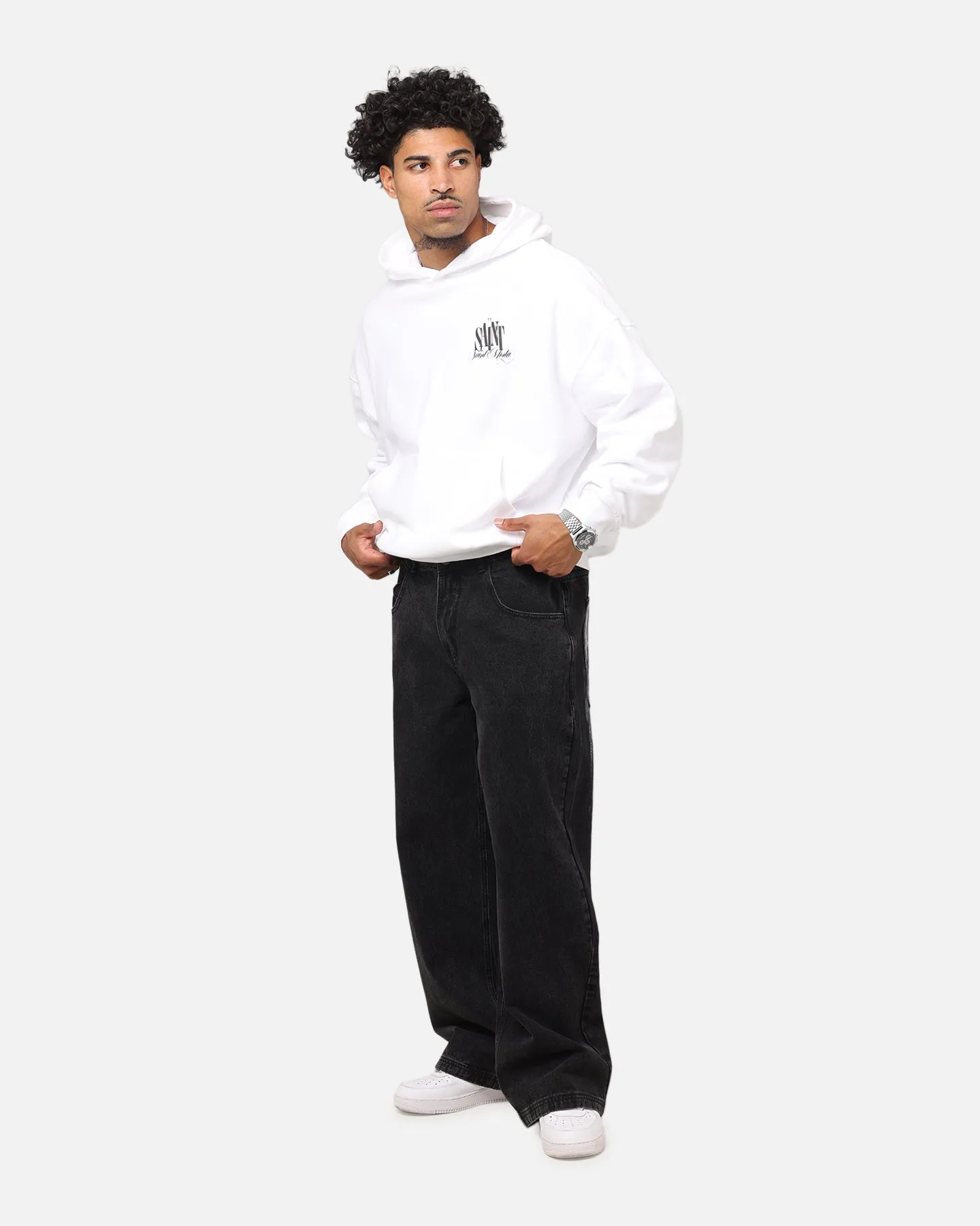 Saint Morta Doves Boxy Hoodie White Daily Comfort Gerbil like
