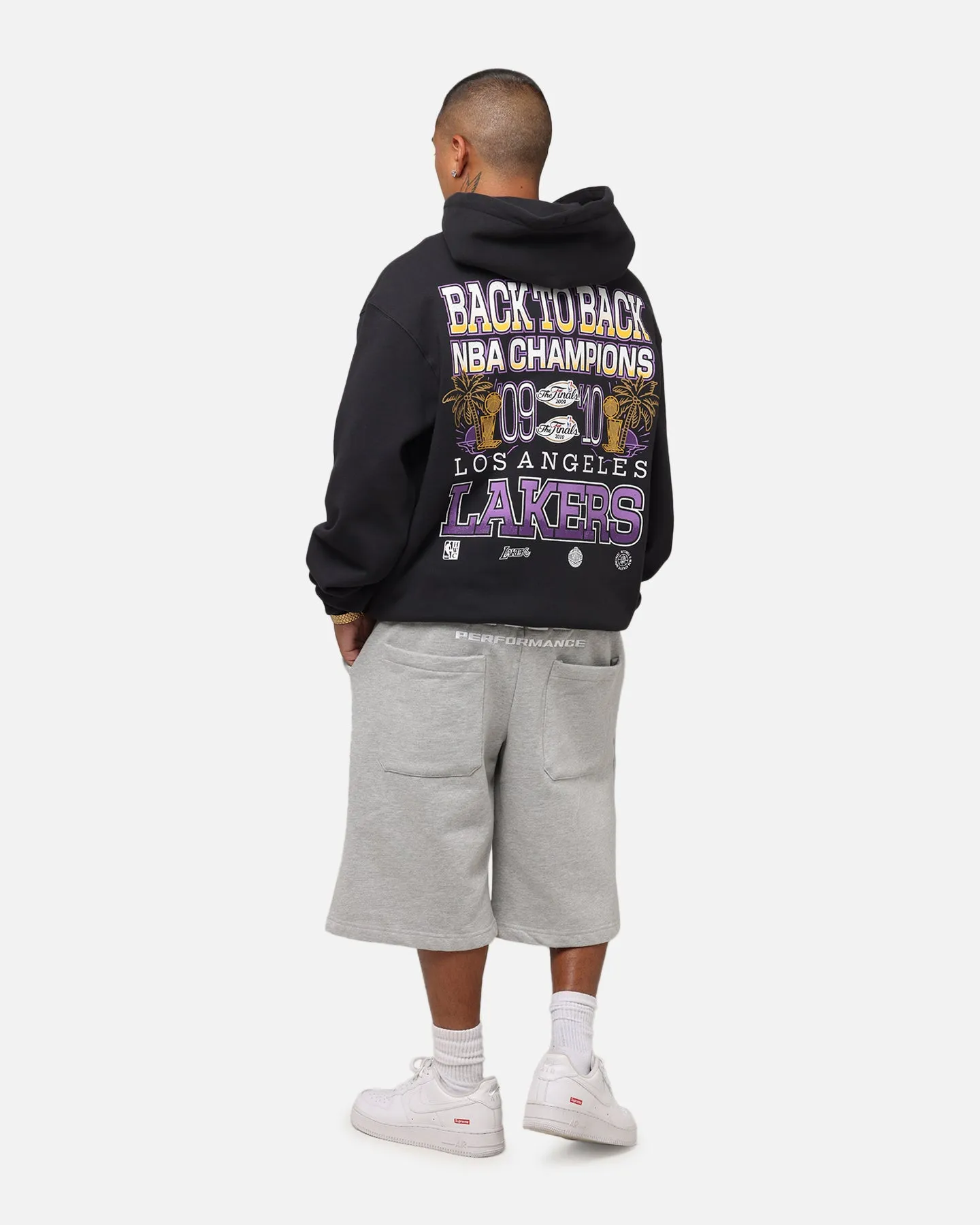 Heavyweight Option Mitchell & Ness Los Angeles Lakers Back To Back Hoodie Faded Black
