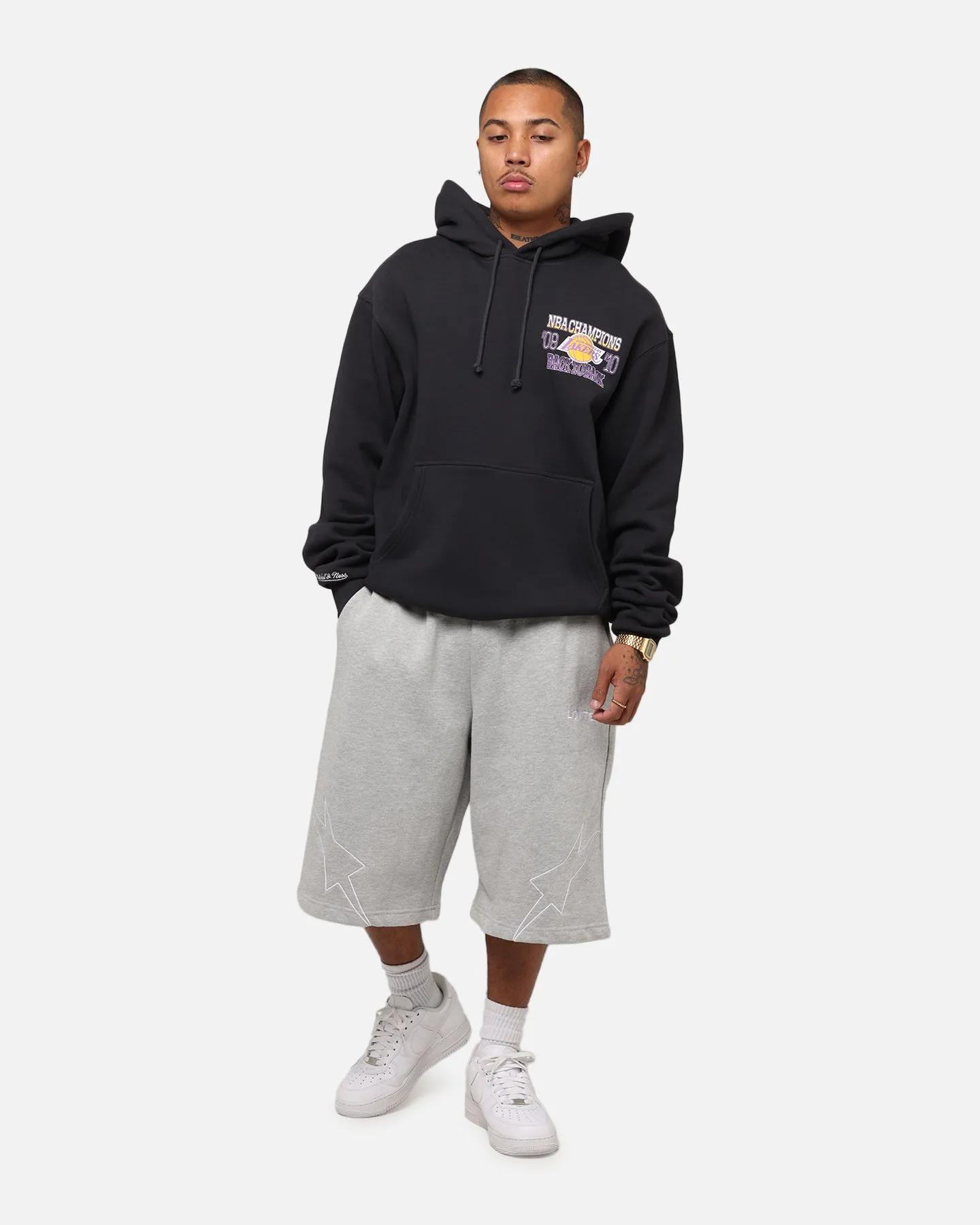 Mitchell & Ness Los Angeles Lakers Back To Back Hoodie Faded Black Street Comfort