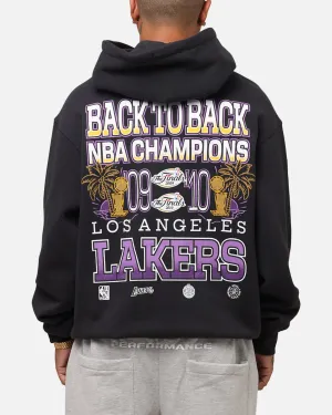 Mitchell & Ness Los Angeles Lakers Back To Back Hoodie Faded Black Anti Pilling Treatment minimalistic
