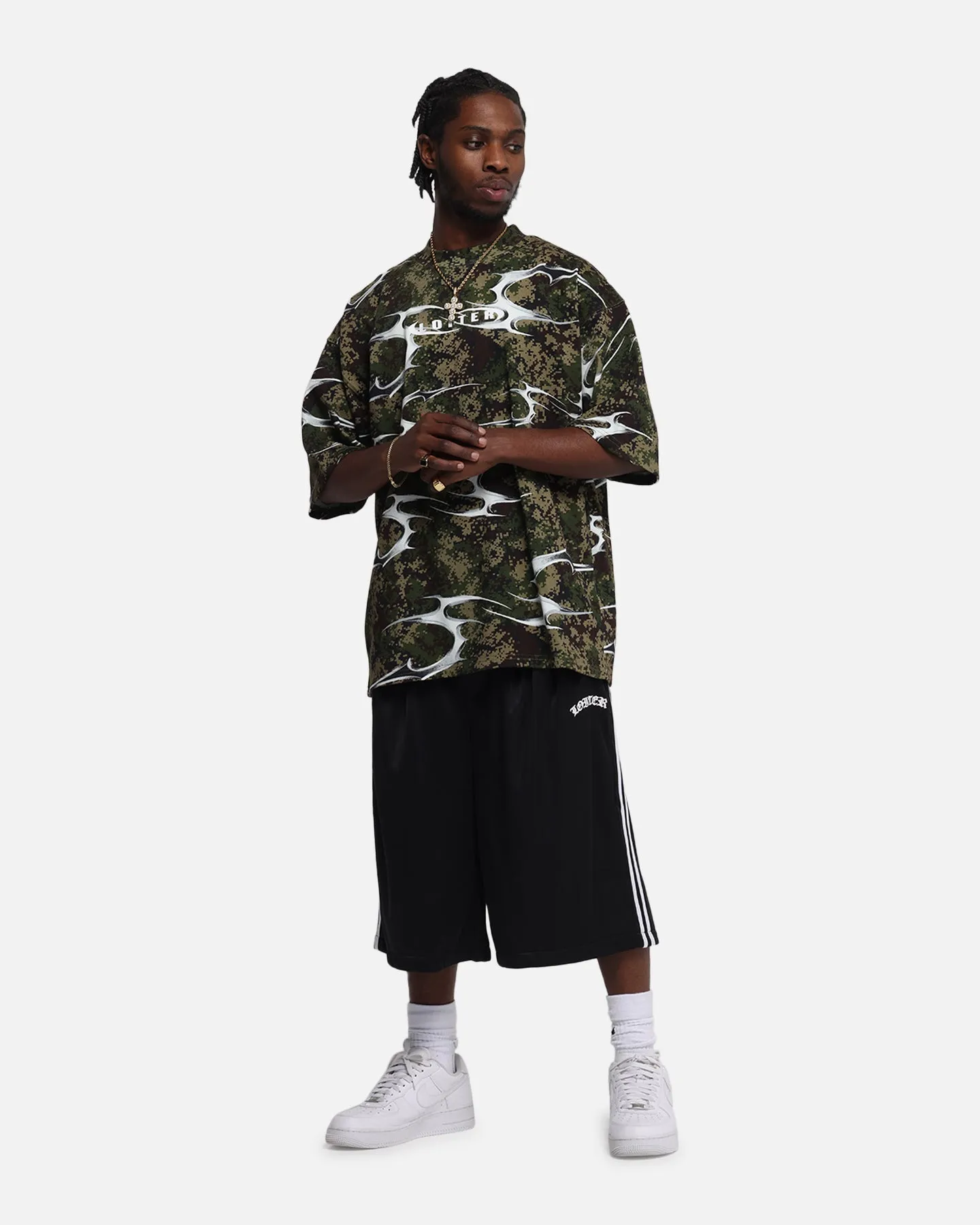 Loiter Track 3 Quarter Shorts Black DurablePolyester City Wear