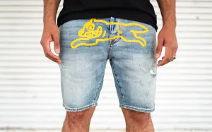 WaterRepellentFinish Laid-Back Outfit Yellow Jean Shorts