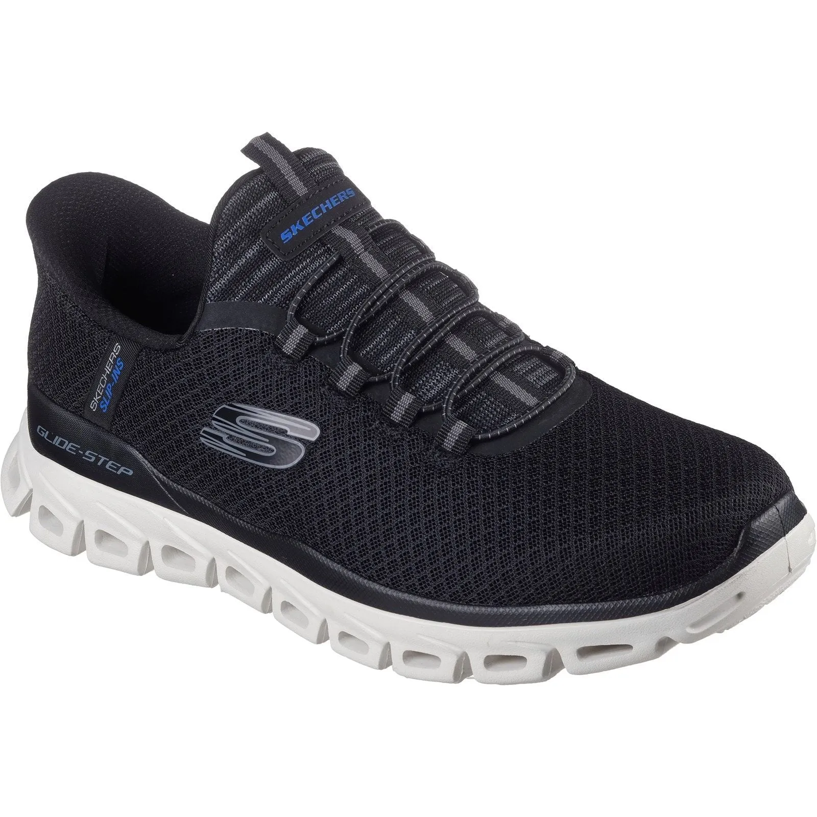 Wild Trek Breathable Material Skechers Mens Glide-Step Noxus Trainer Black