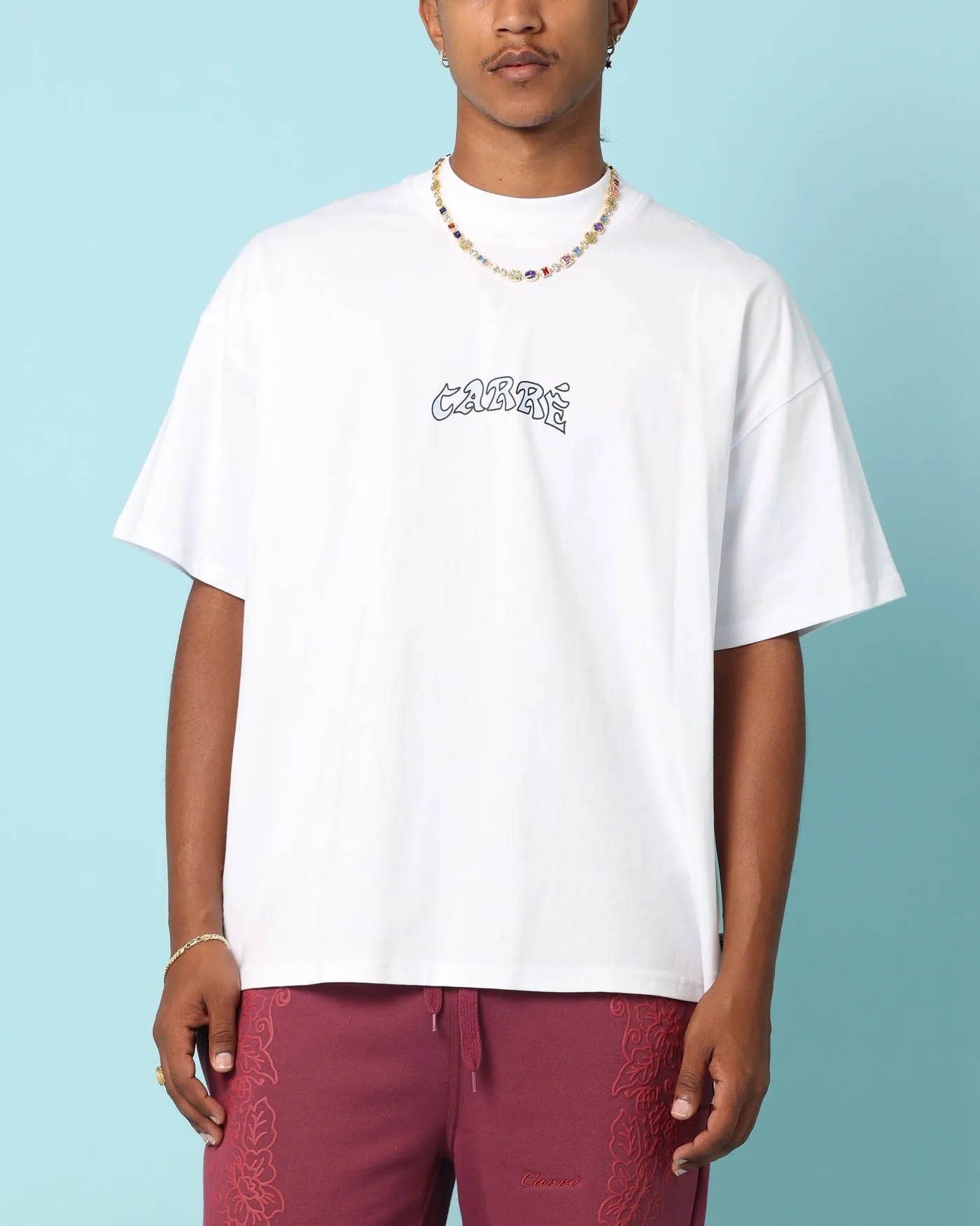 Street Trendy Carr?? Members Only Oversized T-Shirt White