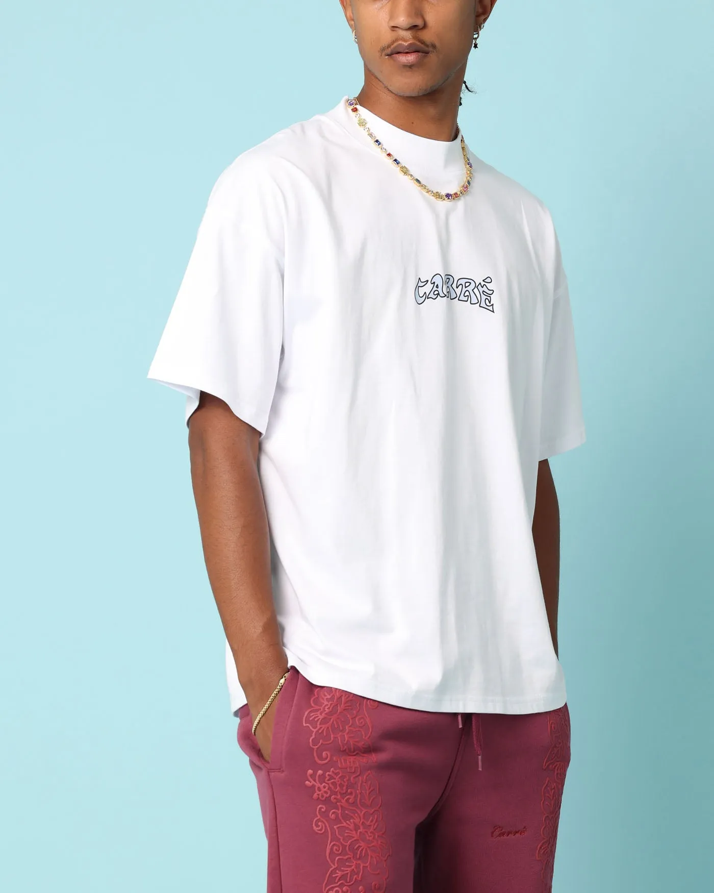 Sleek Fit Carr?? Members Only Oversized T-Shirt White
