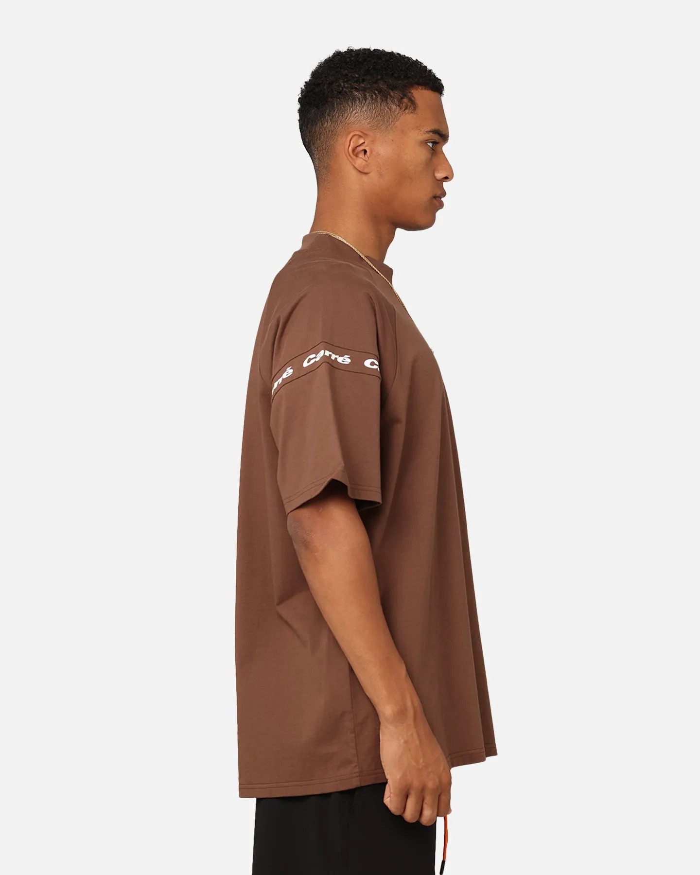 SeamlessSidePanels Carre Prime Oversized Raglan T-Shirt Dark Brown