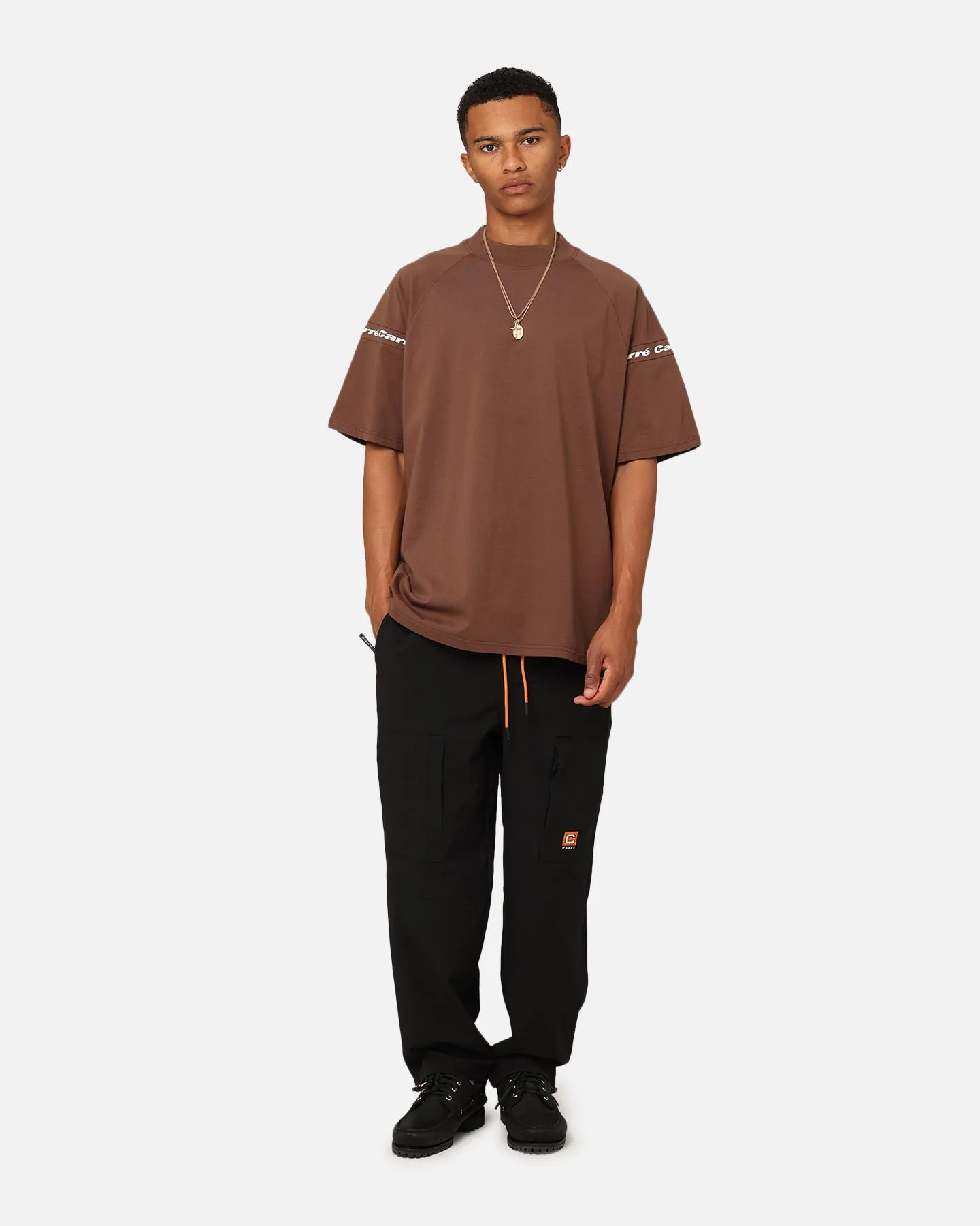 Light and Cozy Carre Prime Oversized Raglan T-Shirt Dark Brown