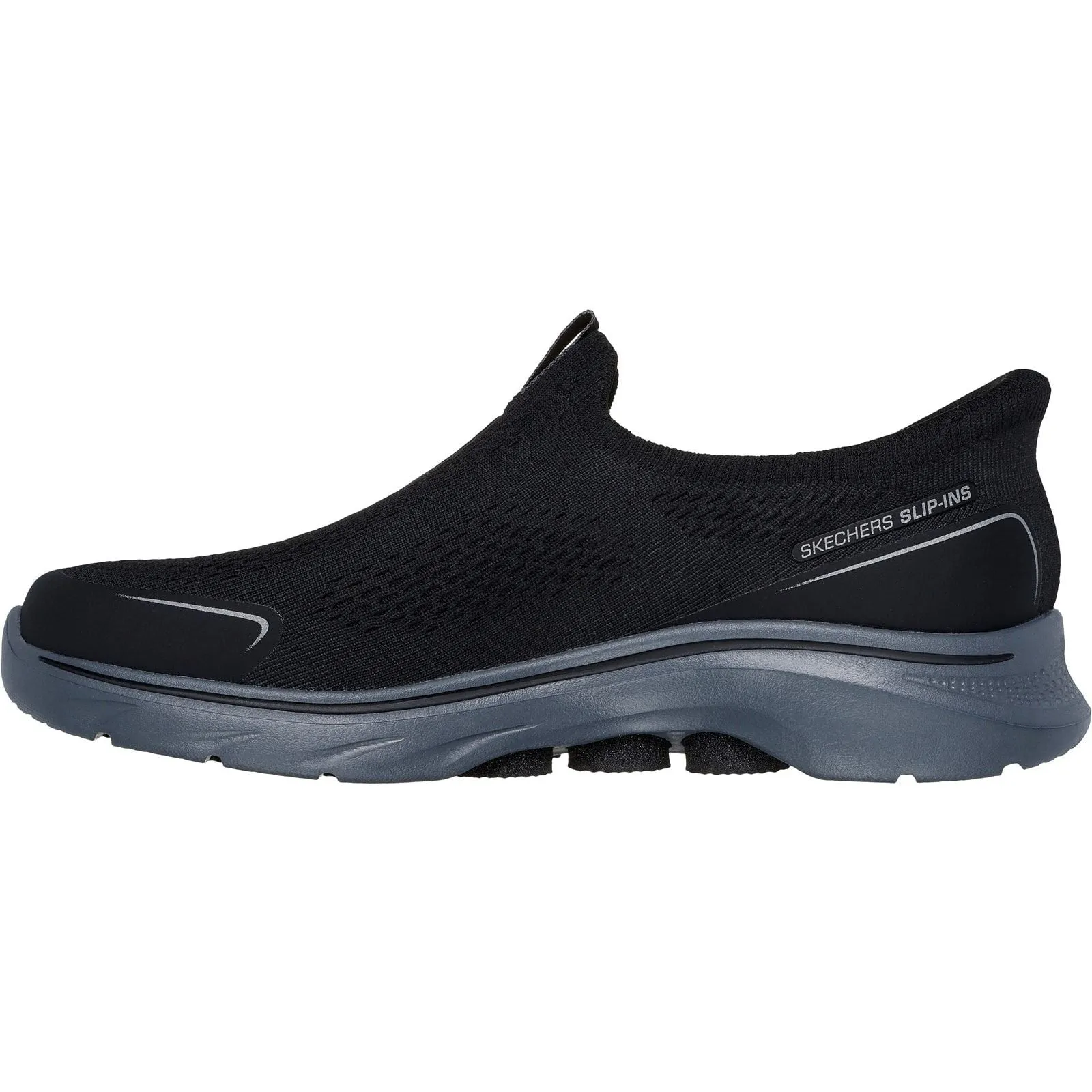 Knitted Warm Skechers Mens GO WALK 7 Easy On Evolution Trainer Black/Charcoal