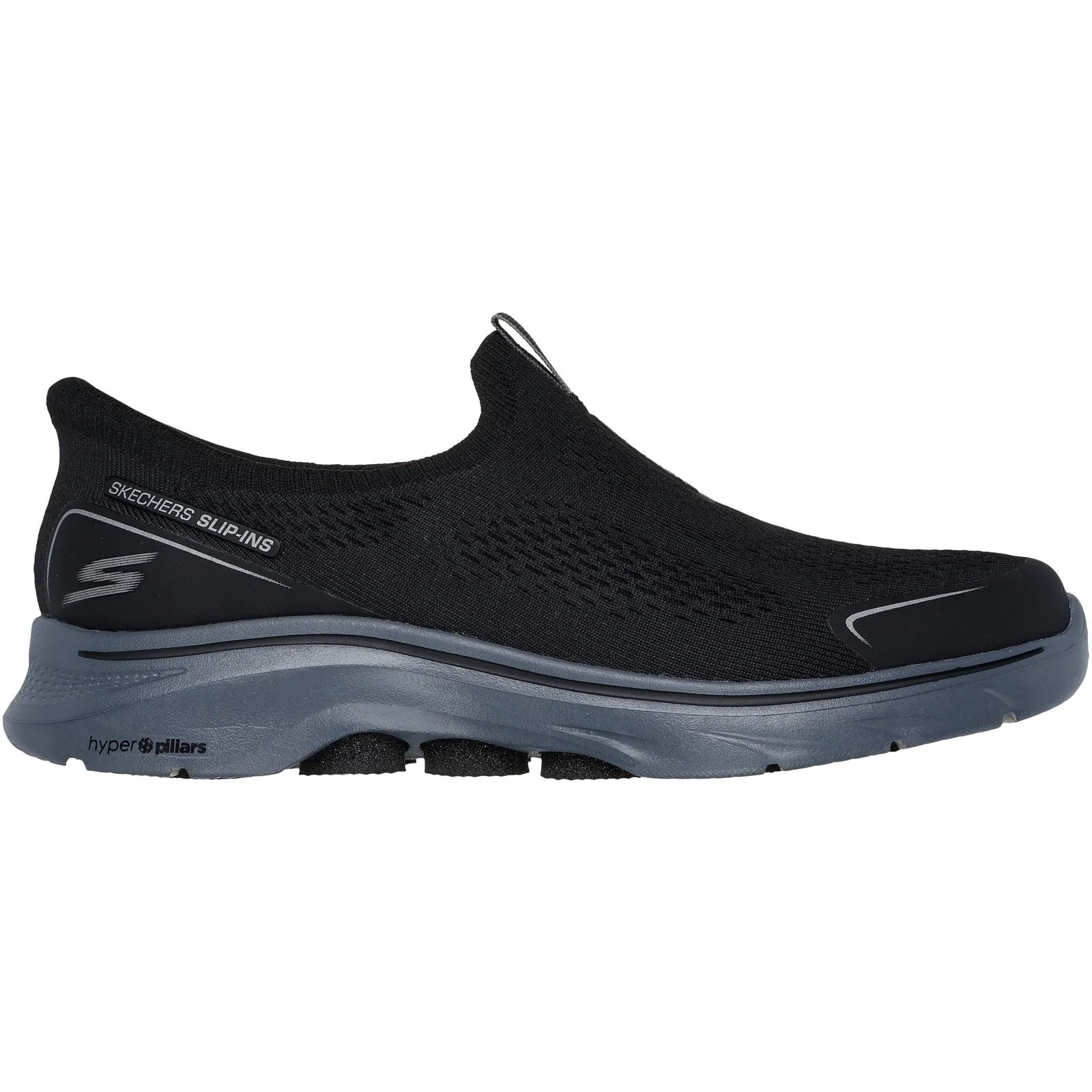 Early Jog Clear Glow Skechers Mens GO WALK 7 Easy On Evolution Trainer Black/Charcoal
