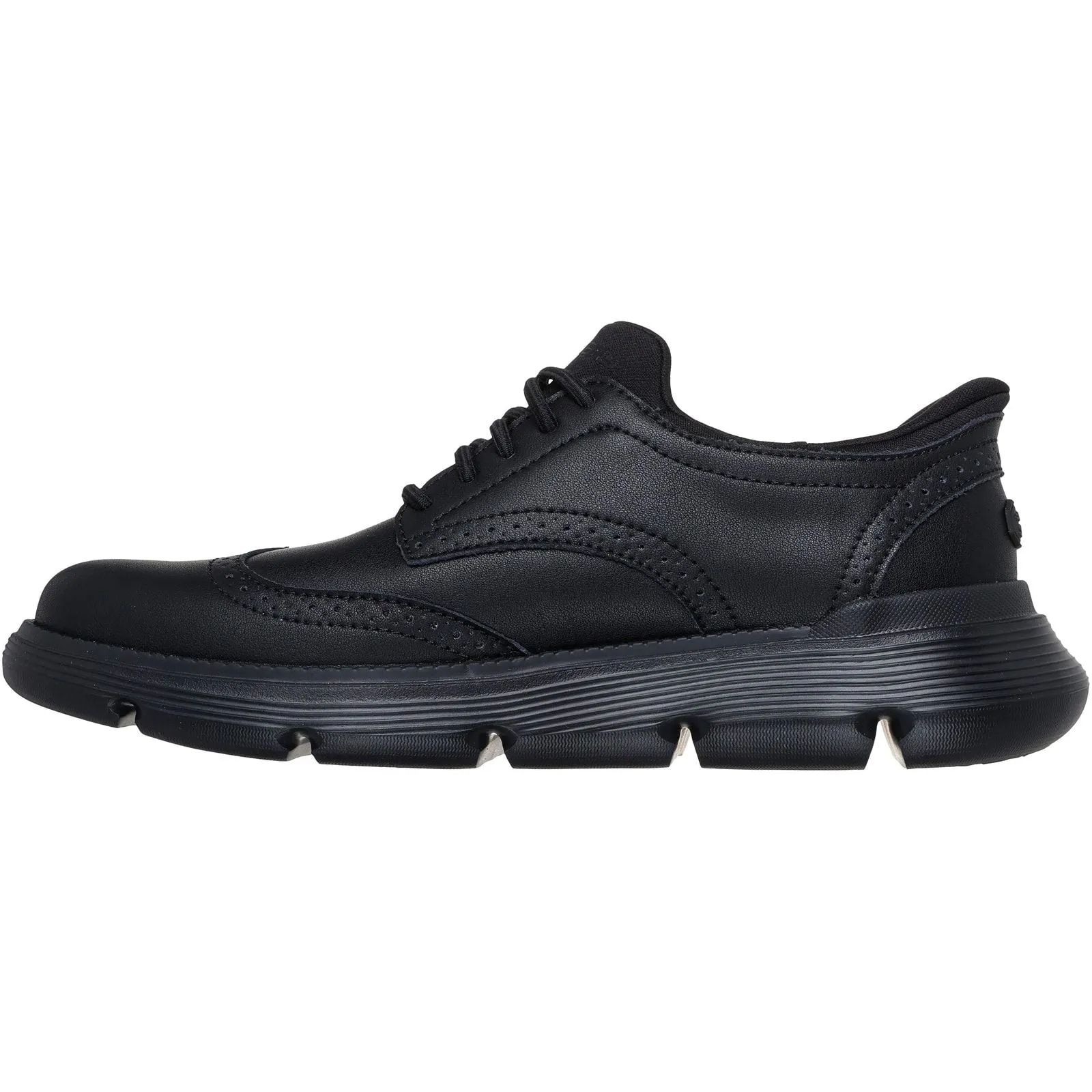 Adjustable Hook and Loop Closure Skechers Mens Garza Sully Shoe Black