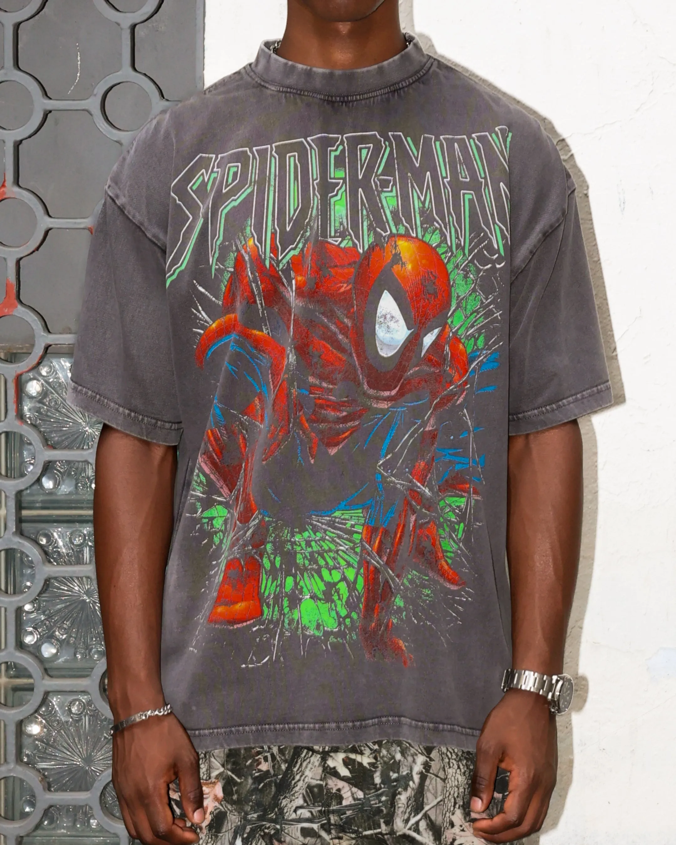 Marvel Spider-Man T-Shirt Charcoal Skinny Fit