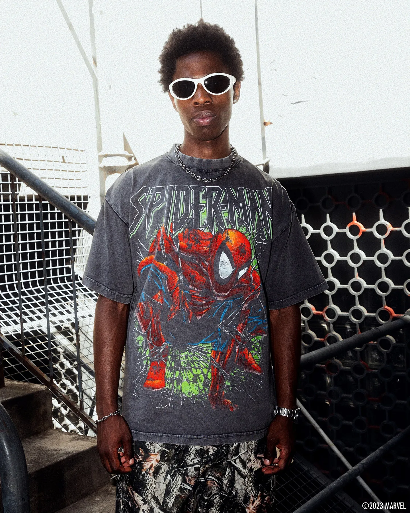 Marvel Spider-Man T-Shirt Charcoal Soft Touch Texture