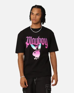 Cool and Relaxed Urban Casual Playboy Chrome T-Shirt Black