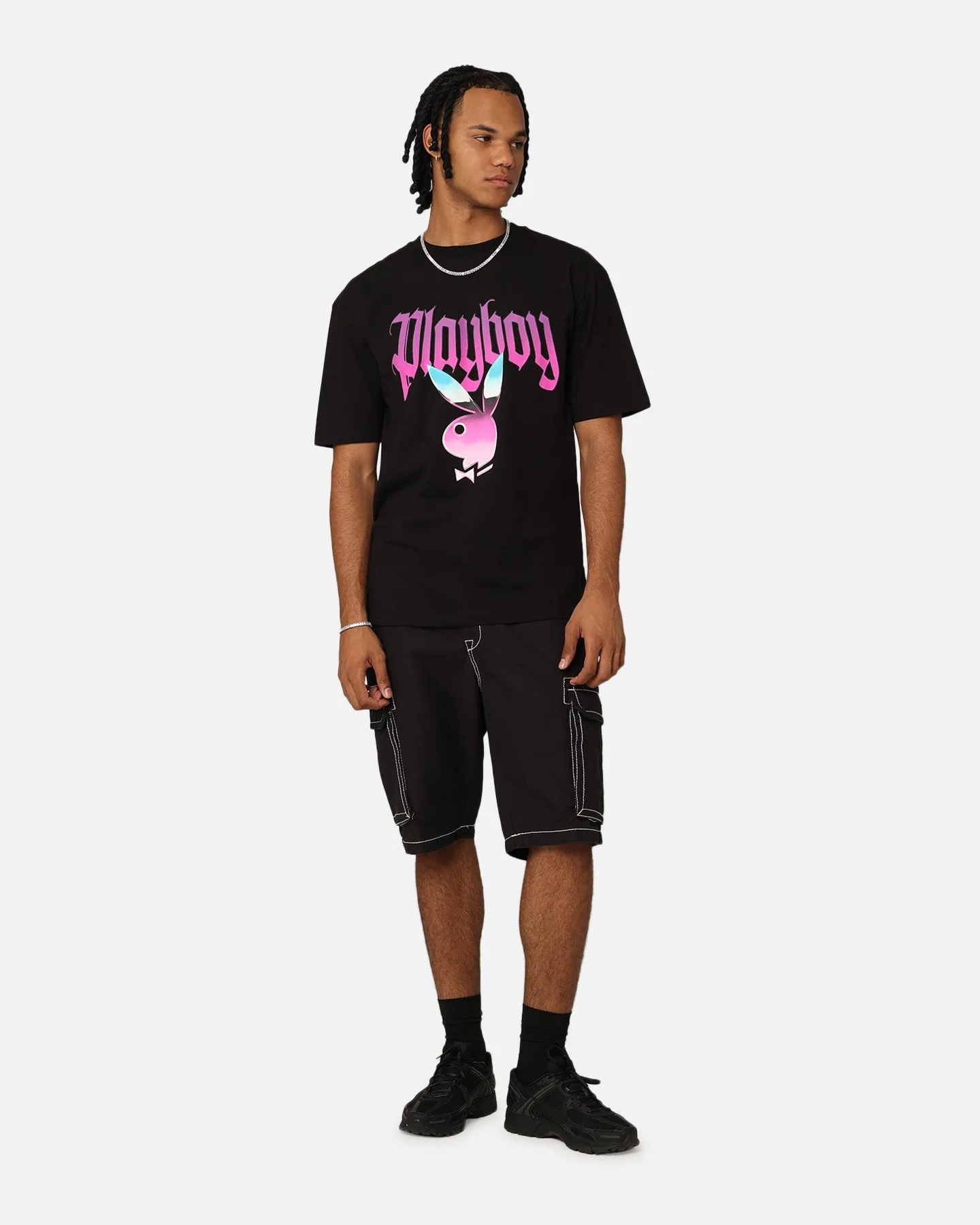 Trendy Comfort Wear Summer Fashion Playboy Chrome T-Shirt Black