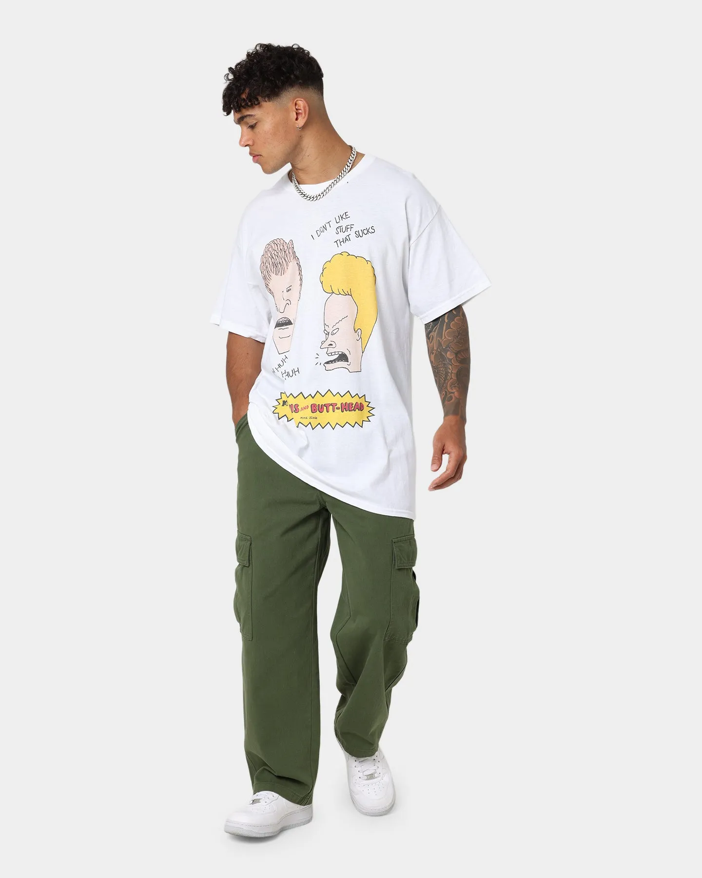 American Thrift American Thrift X Beavis & Butthead Stuff Sucks T-Shirt White City Fashion Chilly Day Style