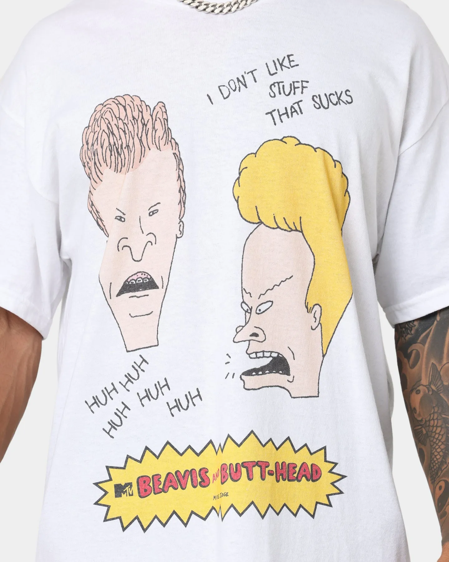 American Thrift American Thrift X Beavis & Butthead Stuff Sucks T-Shirt White Easy Layering