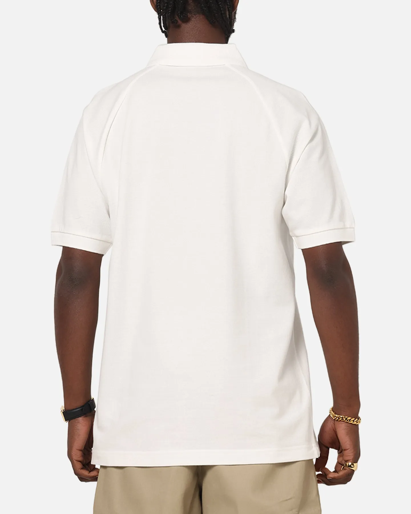 Relaxed Wearable Fred Perry Crepe Pique Zip Neck Polo Shirt Snow White