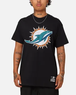 Majestic Athletic Miami Dolphins Team Crest T-Shirt Black RelaxedFit Classic Layer