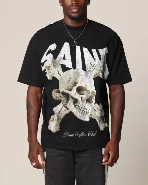 Saint Morta Dead Coffin Club Boxy T-Shirt Black Comfortable Fit Wear Sustainable Material Blend