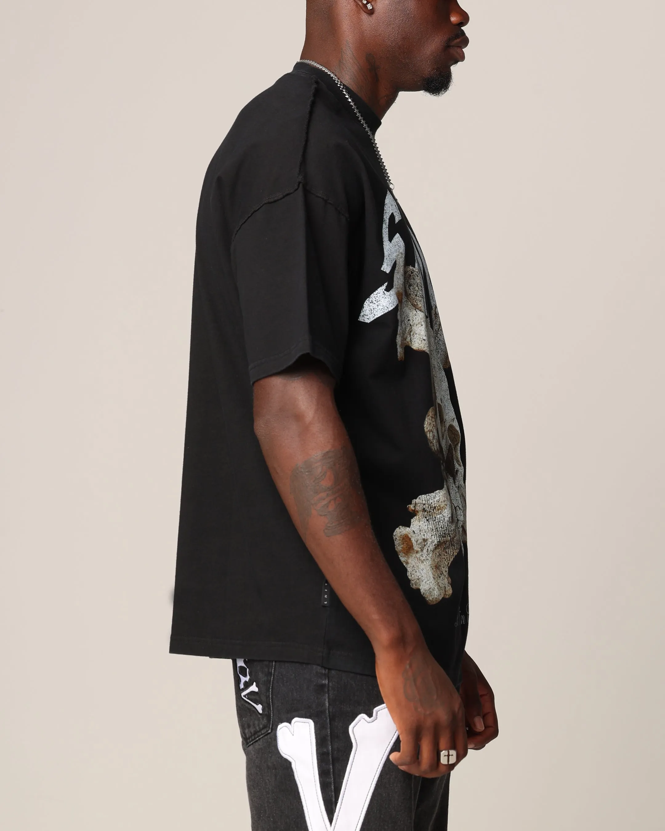 Saint Morta Dead Coffin Club Boxy T-Shirt Black Soft Comfort Wear