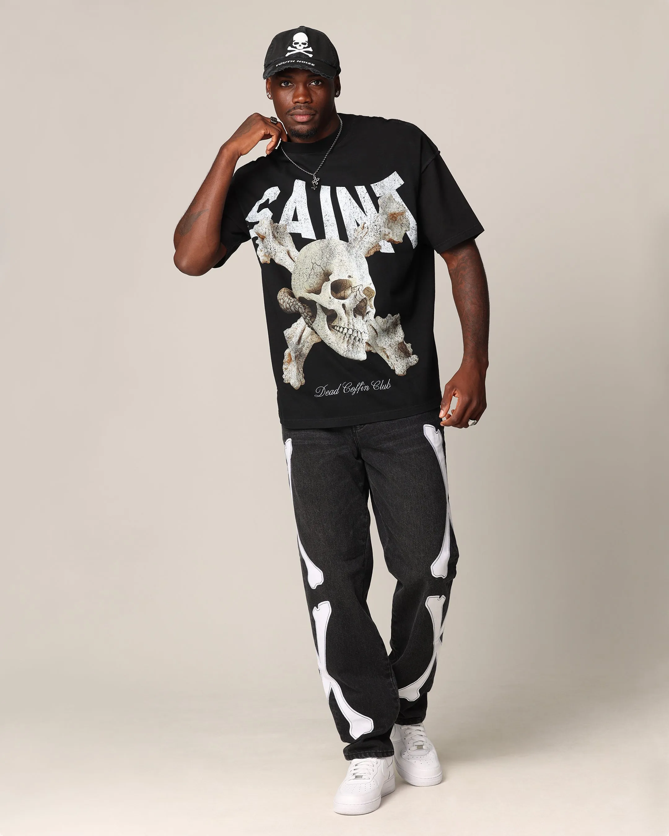 Saint Morta Dead Coffin Club Boxy T-Shirt Black Breathable touch