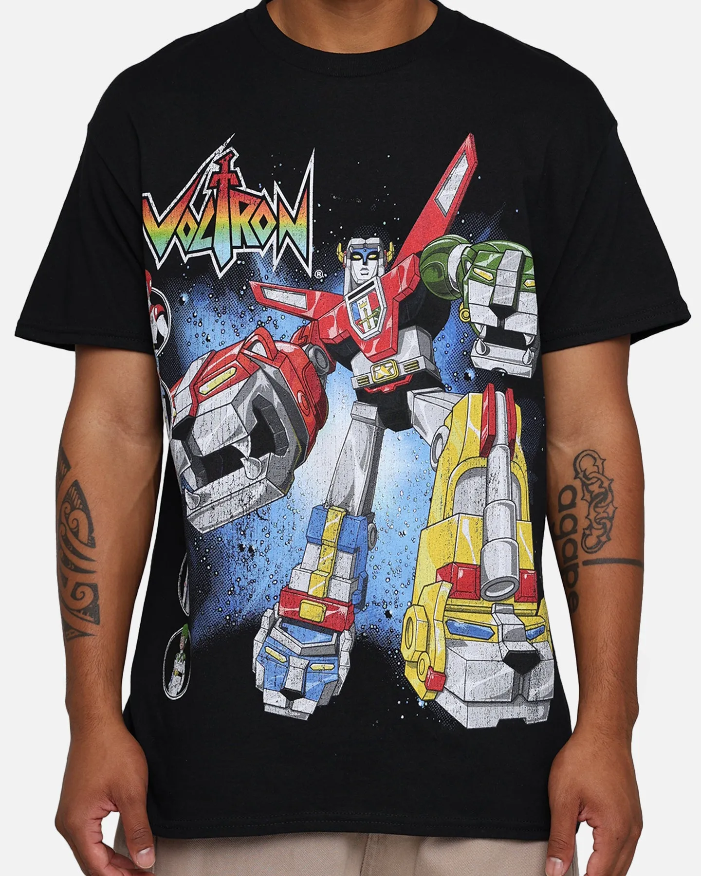 WrinkleResistant Texture Goat Crew X Voltron Voltron T-Shirt Black