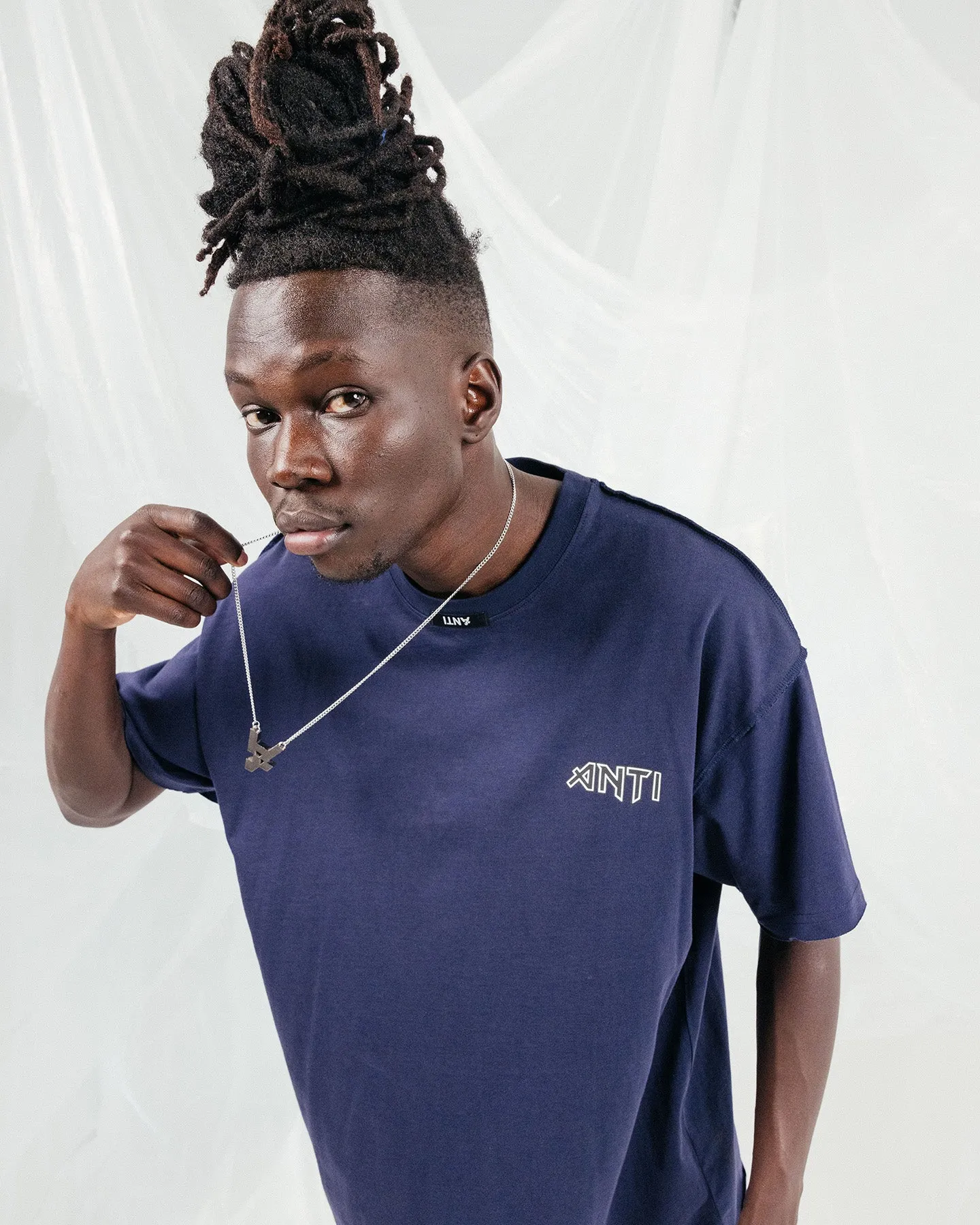 The Anti Order Terminus T-Shirt Navy/White High Density Weave