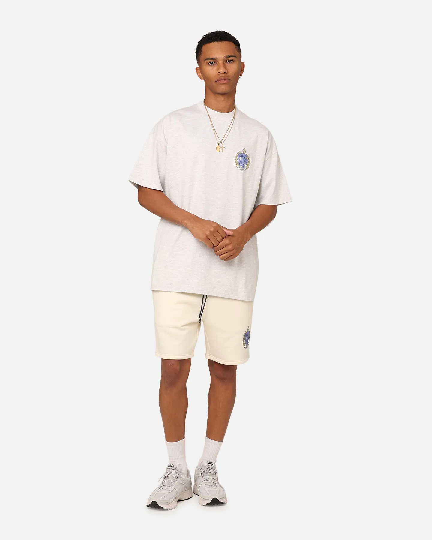 Eco Conscious Production Carre Dice Club Oversized T-Shirt Silver Marle