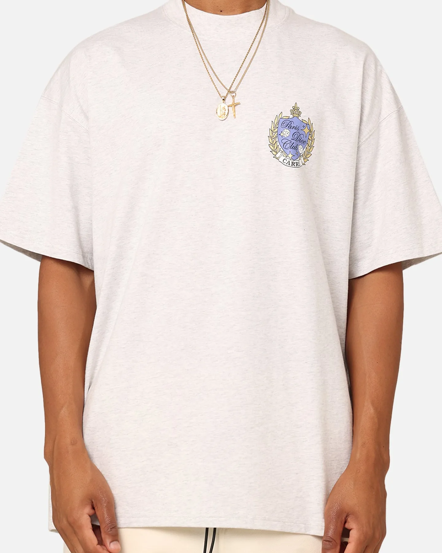 Carre Dice Club Oversized T-Shirt Silver Marle Striped modernity