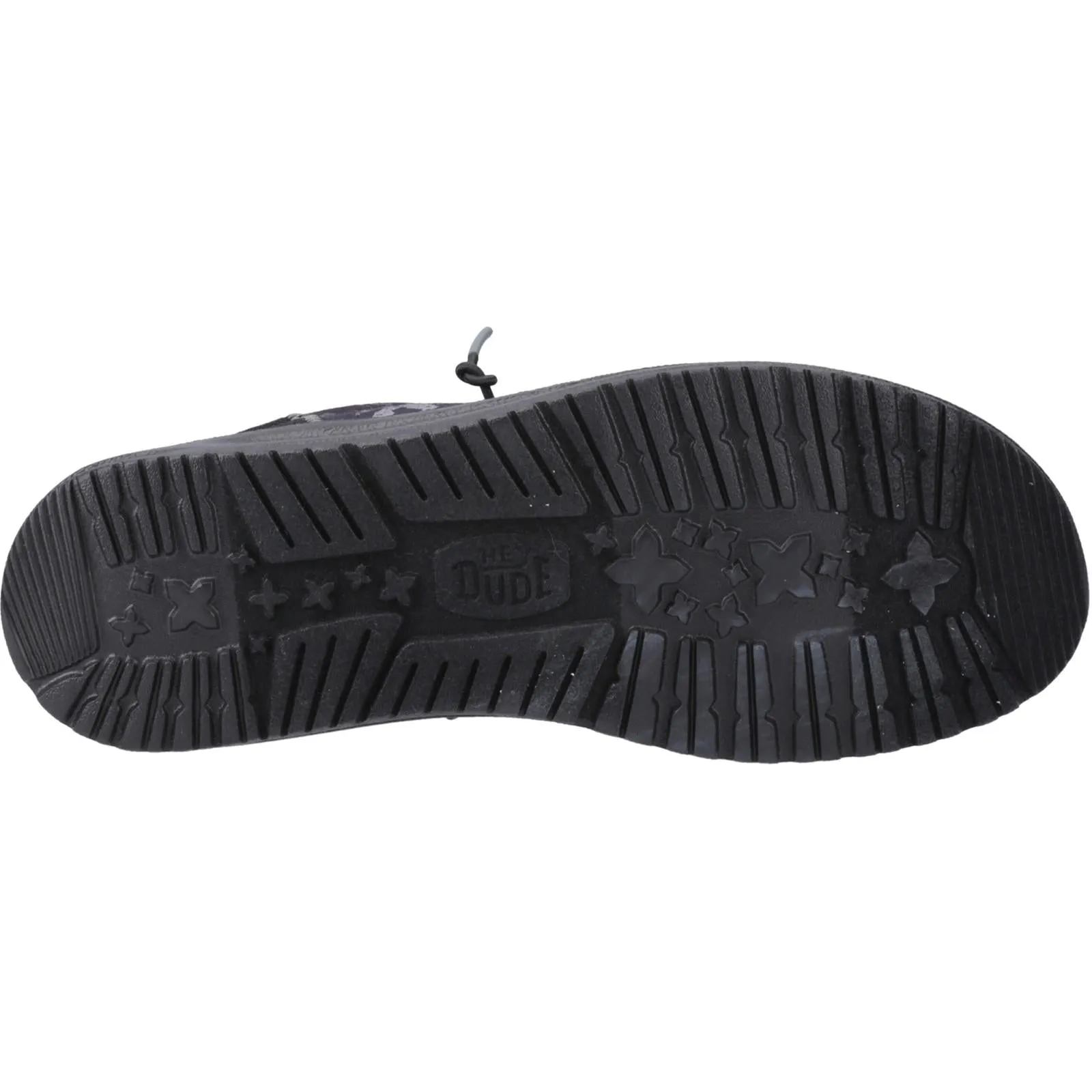 HEYDUDE Mens Wally Funk Hunt Camo Shoes Black Natural Fiber Lining