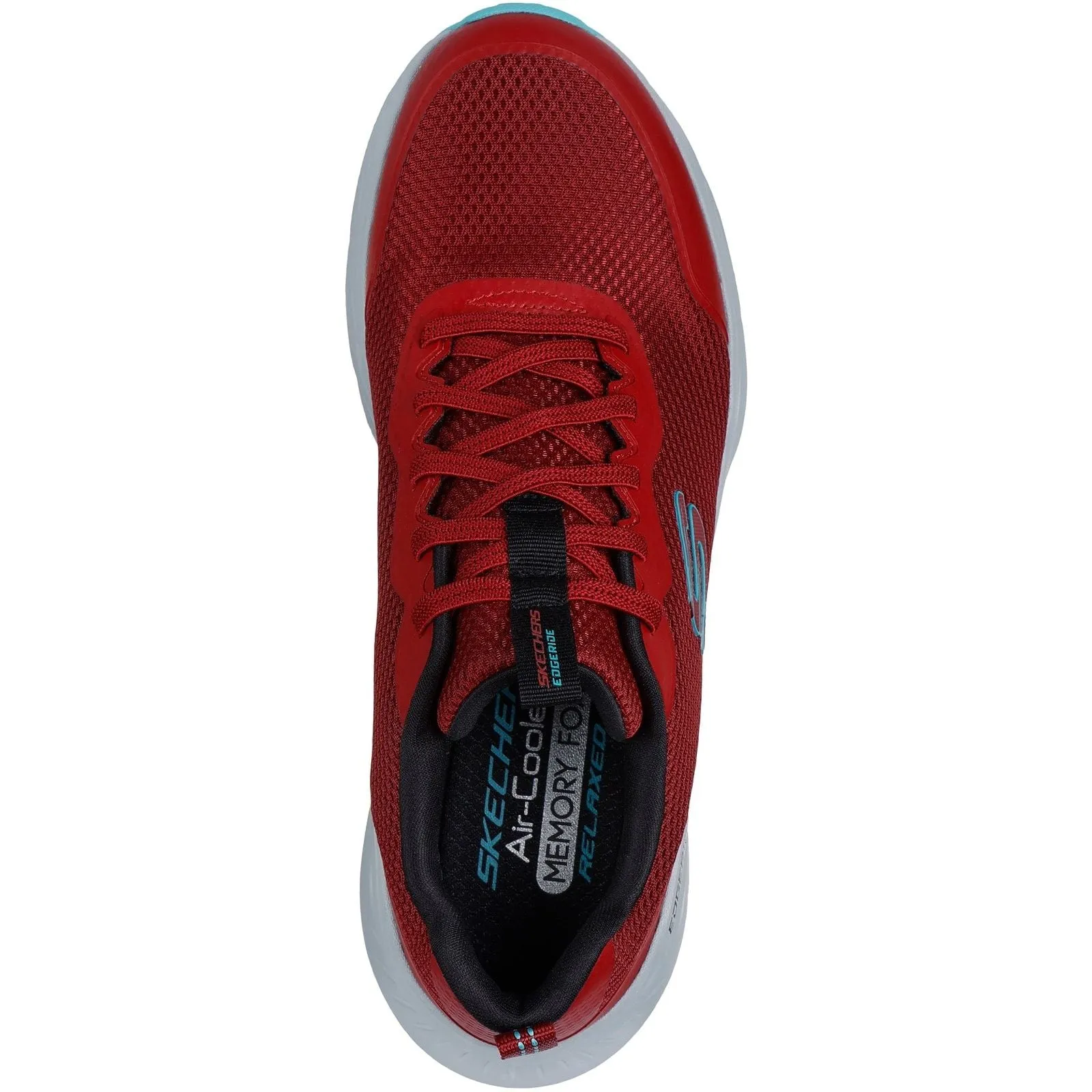 Skechers Mens Edgeride Rekze Shoe Burgundy/Grey Lace Tie