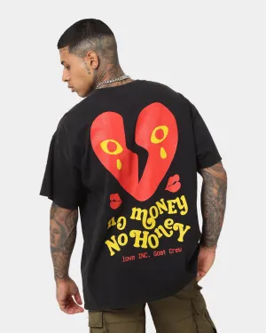 Versatile Style Trend Goat Crew No Money No Honey Vintage T-Shirt Black Wash