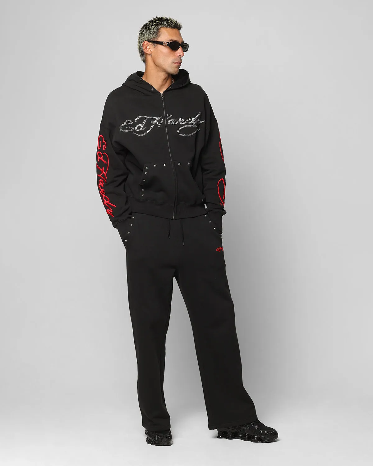 Perfect Length ErgonomicStitching Ed Hardy Ed Hardy Track Pants Black