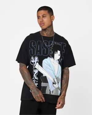 TearResistant Fabric Urban Casual Goat Crew X Naruto Sasuke Vintage T-Shirt Black Wash
