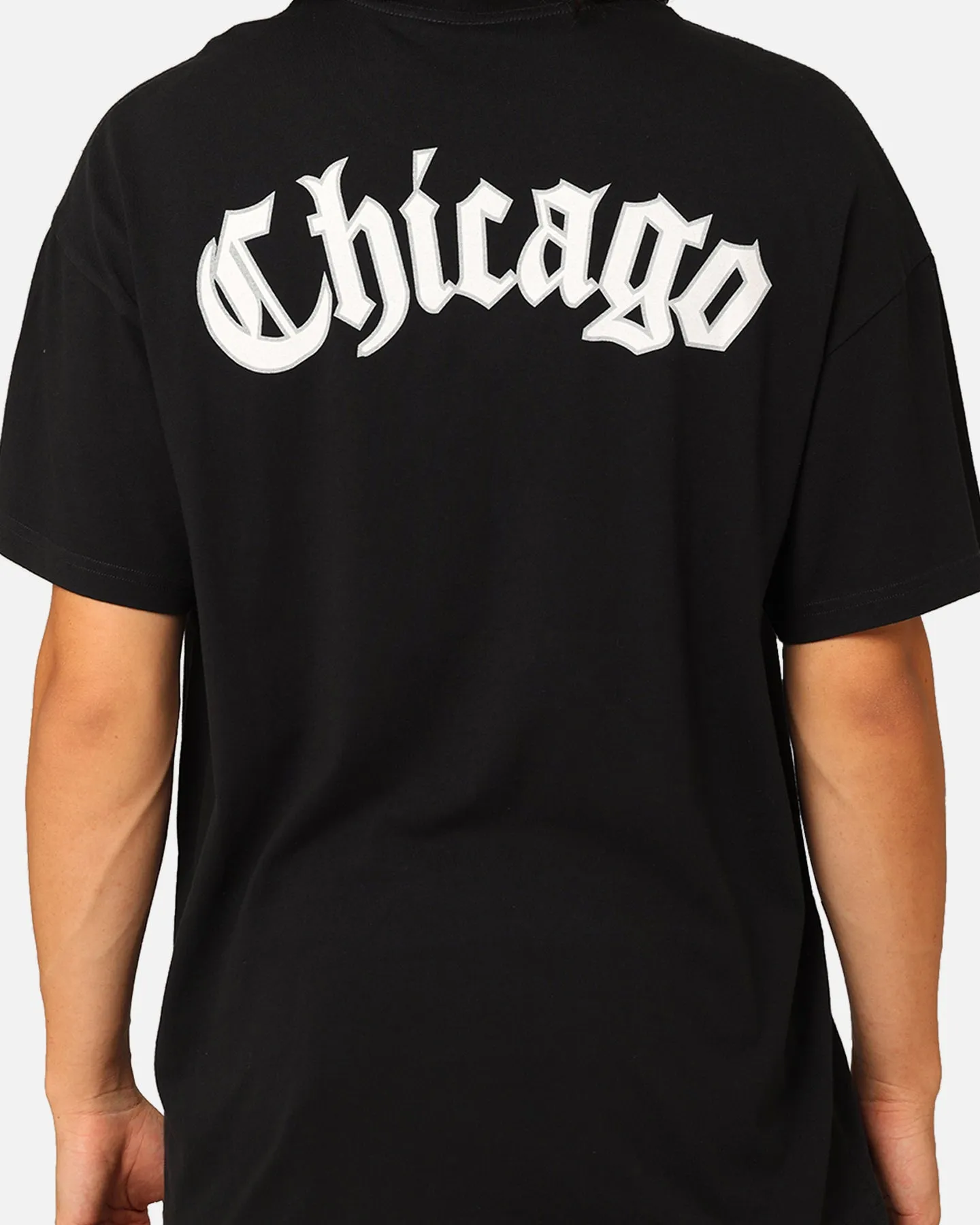 UV Protective Coating Moisture Management Fabric Majestic Athletic Chicago White Sox City Graphic T-Shirt Faded Black